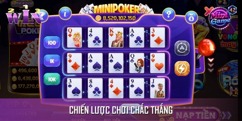 Chiến lược cược chắc thắng trong mini poker Chiến lược cược chắc thắng trong mini poker