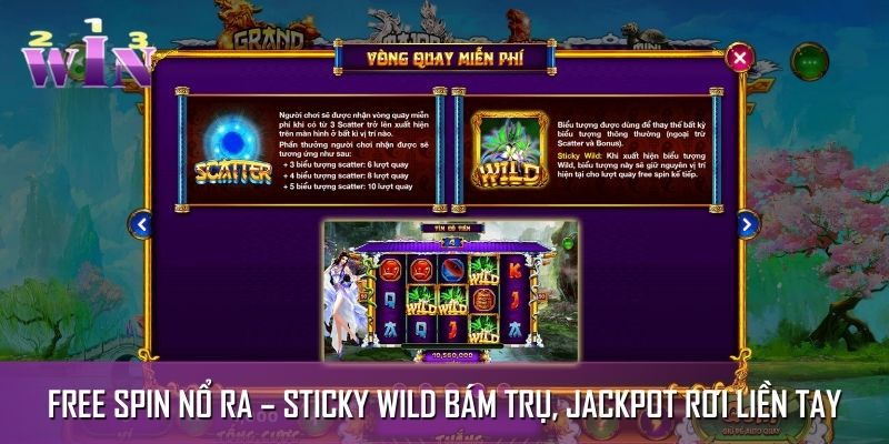 Free Spin xuất hiện cùng Sticky Wild, dễ trúng thưởng lớn Free Spin xuất hiện cùng Sticky Wild, dễ trúng thưởng lớn